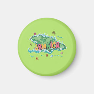 Imán Mapa de color de agua de la isla jamaicana