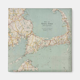 Imán Mapa de color vintage de Cape Cod, Massachusetts