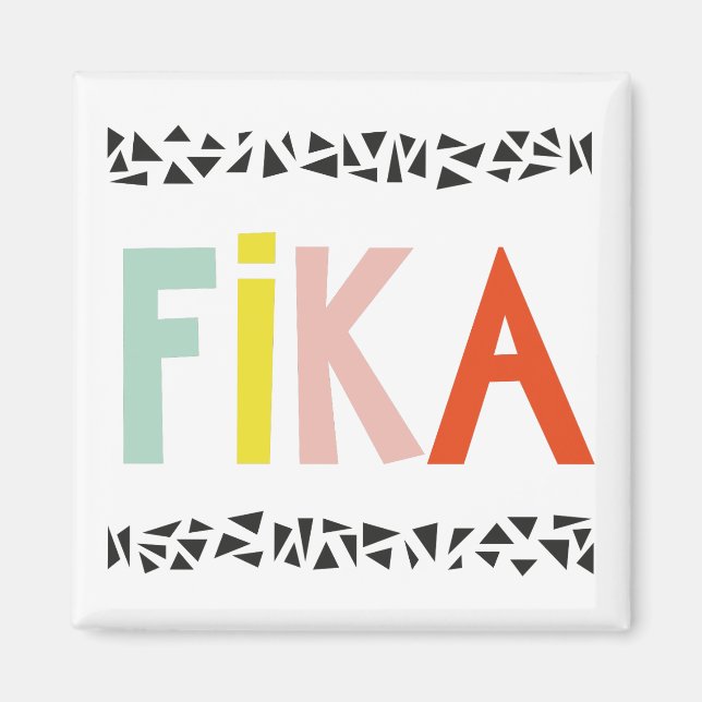 Imán Mapa de colores de Fika (Frente)