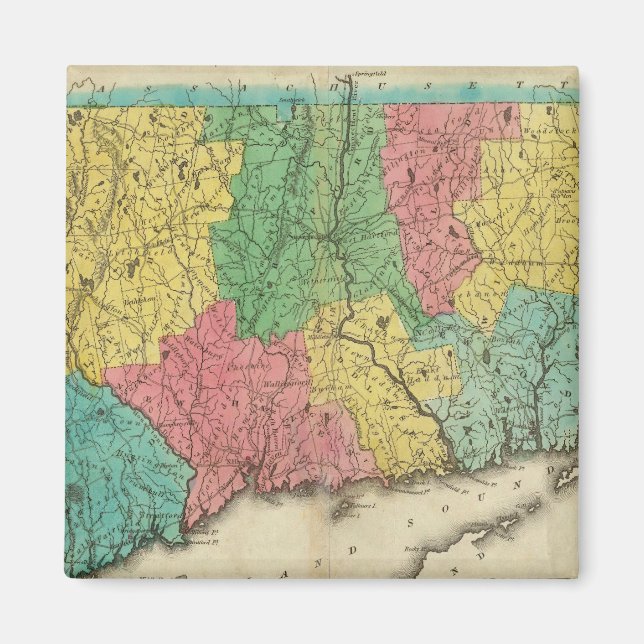 Imán Mapa De Connecticut (Frente)