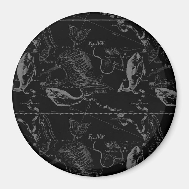 Imán Mapa de constelación de Pisces de Hevelius 1690 (Frente)