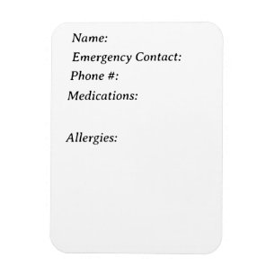 Imán Mapa de contacto de emergencia para refrigerador