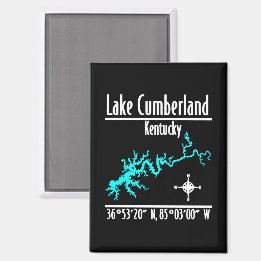 Imán Mapa de coordenadas de la costa del lago Cumberlan