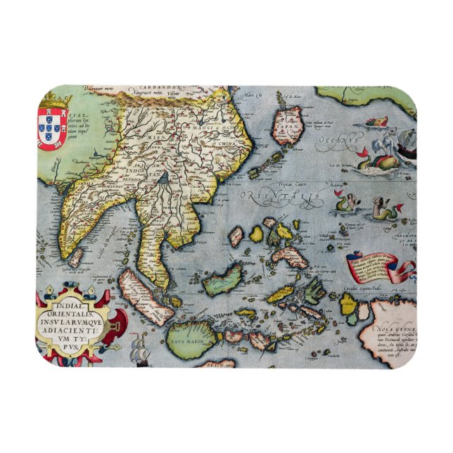 Imán Mapa de cosecha | India a Nueva Guinea (Horizontal)