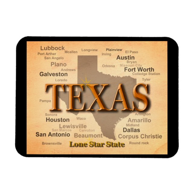 Imán Mapa de cosechas de Texas (Horizontal)
