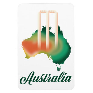 Imán Mapa de críquet de Australia.