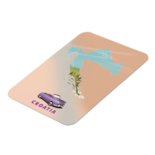 Imán Mapa de Croacia poster de impresión ilustrado. (Lado Izquierdo)