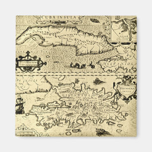 Imán Mapa de Cuba y de La Española