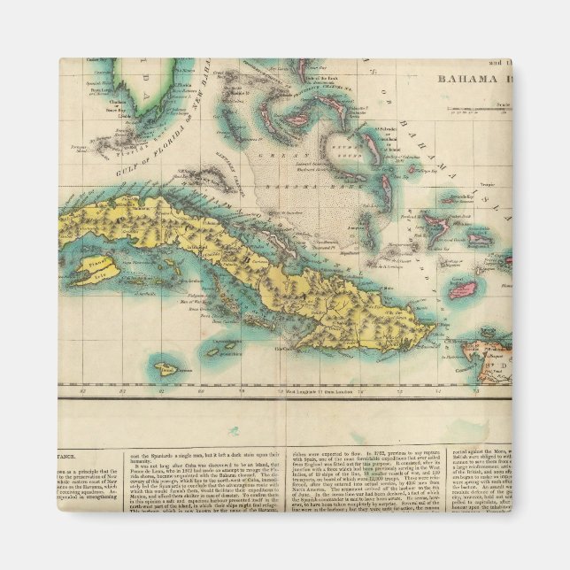Imán Mapa De Cuba Y Las Islas Bahama (Frente)