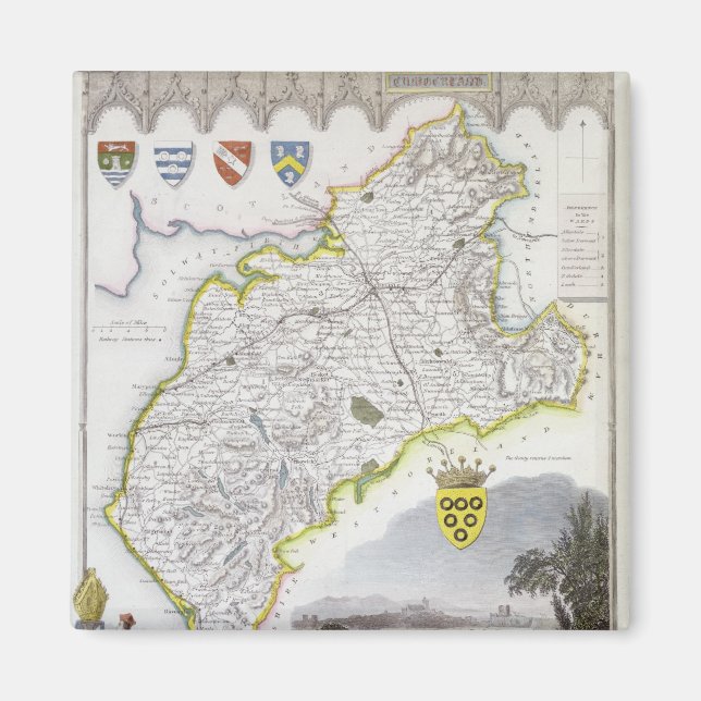 Imán Mapa de Cumberland, del 'Moule's English (Frente)