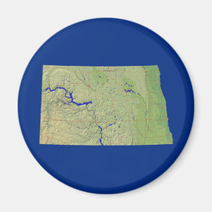 Imán Mapa de Dakota del Norte