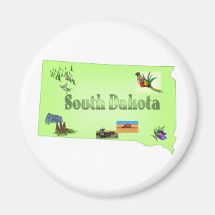 Imán Mapa de Dakota del Sur