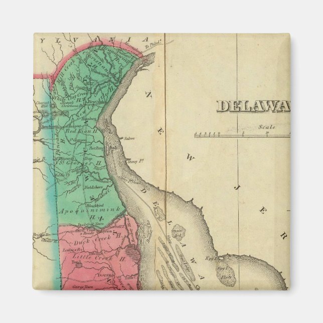 Imán Mapa De Delaware (Frente)