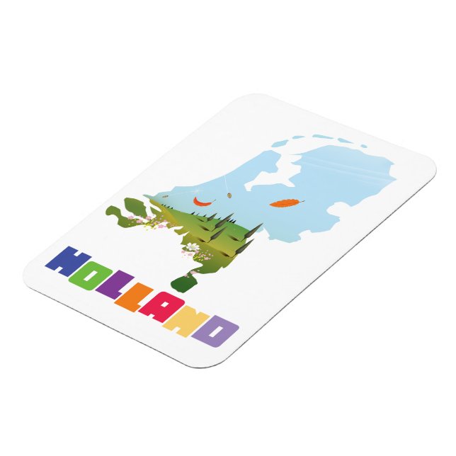 Imán mapa de dibujos de Holanda (Lado Izquierdo)