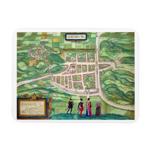 Imán Mapa de Edimburgo, de 'Civitates Orbis Terrarum'