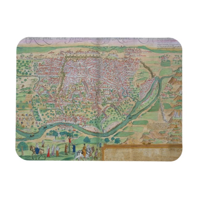 Imán Mapa de El Cairo, de 'Civitates Orbis Terrarum' po (Horizontal)