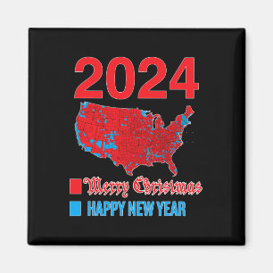 Imán Mapa de elecciones de 2024 Feliz Navidad feliz N