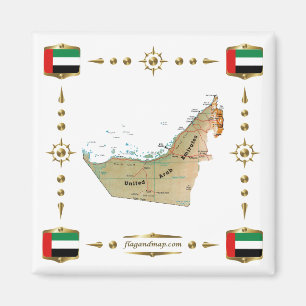 Imán Mapa de Emiratos Árabes Unidos + Magnate de bande