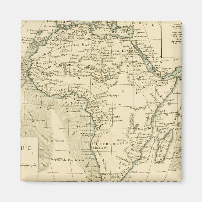 Imán Mapa de época de África (Frente)