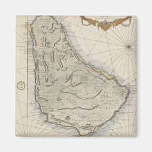 Imán Mapa de época de Barbados (1758)