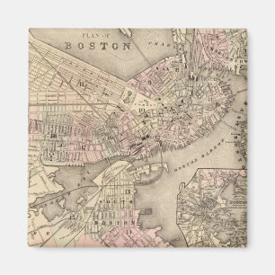 Imán Mapa de época de Boston (1880)