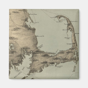 Imán Mapa de época de Cape Cod (1885)