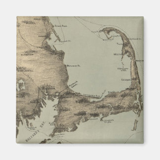 Imán Mapa de época de Cape Cod (1885)