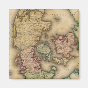 Imán Mapa de época de Dinamarca (1831)