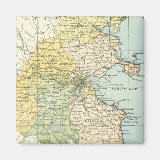Imán Mapa de época de Dublín y zonas circundantes (1900