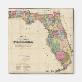 Imán Mapa de época de Florida (1870)