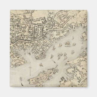 Imán Mapa de época de Gloucester Massachusetts (1873)