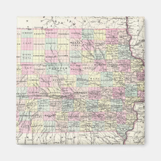 Imán Mapa de época de Iowa (1855)