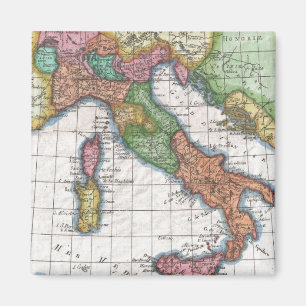 Imán Mapa de época de Italia (1780)