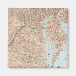 Imán Mapa de época de la bahía de Chesapeake (1861)