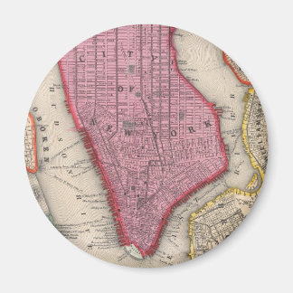Imán Mapa de época de la ciudad de Nueva York baja (186