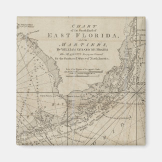 Imán Mapa de época de las llaves de Florida (1771)