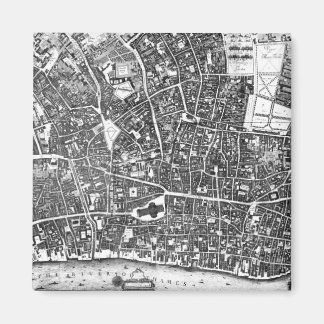 Imán Mapa de época de Londres Inglaterra (1677)