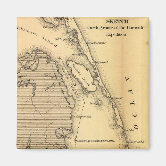 Imán Mapa de época de los bancos exteriores (1862) (Frente)