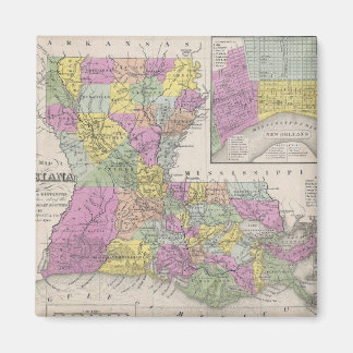 Imán Mapa de época de Luisiana (1853)