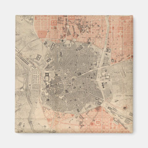 Imán Mapa de época de Madrid España (1861)