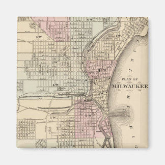 Imán Mapa de época de Milwaukee (1880)