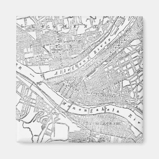 Imán Mapa de época de Pittsburgh (1885)