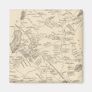 Imán Mapa de época de Salem Massachusetts (1892)