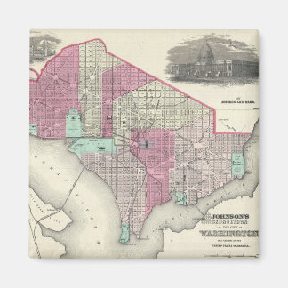 Imán Mapa de época de Washington D.C. (1866)