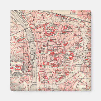 Imán Mapa de época de Wurzburg Alemania (1905)