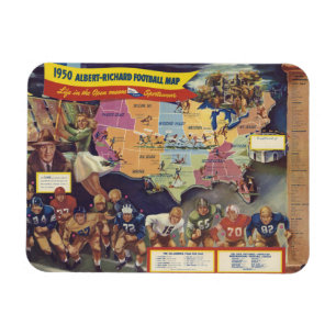 Imán Mapa de época del fútbol americano de los años 