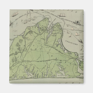 Imán Mapa de época del viñedo de Marthas (1913)