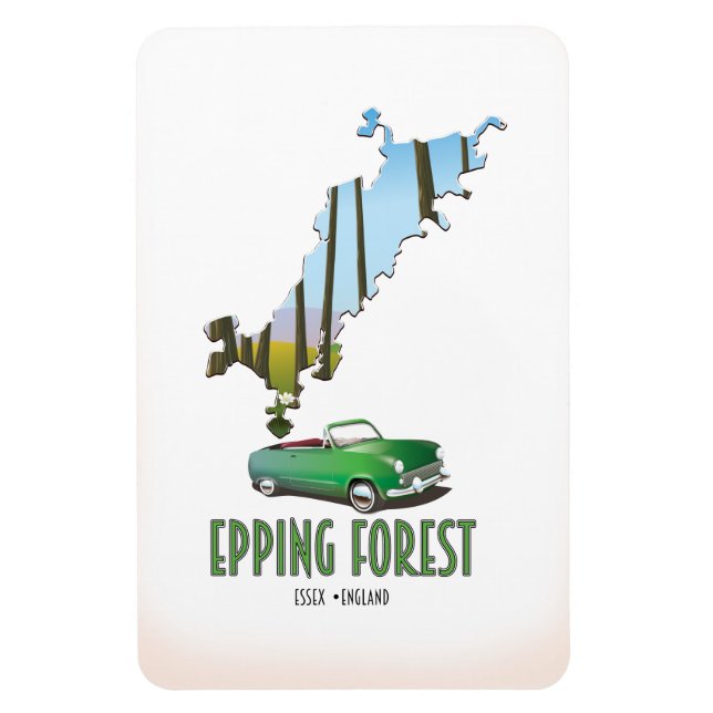 Imán Mapa de Epping Forest Essex England (Vertical)