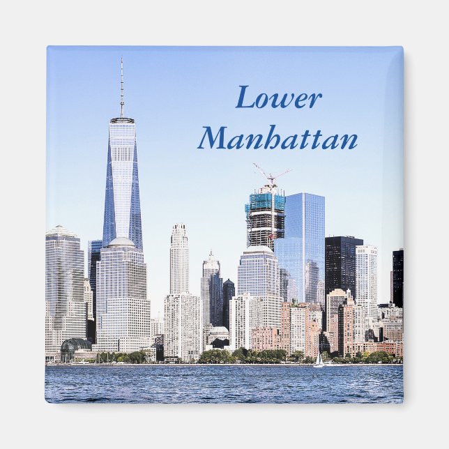 Imán Mapa de esbozo de color de Manhattan inferior (Frente)