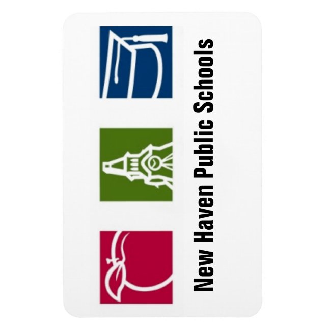 Imán Mapa de escuelas de New Haven (Vertical)